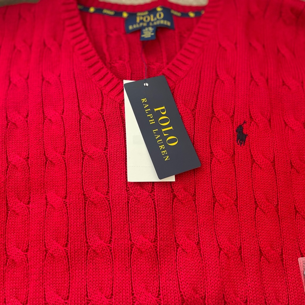 NWT Kids Polo Sweater Red Vest